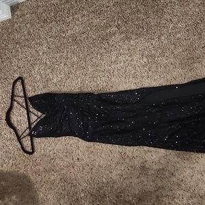 Cinderella Divine Black Sequin Prom Dress Size Small